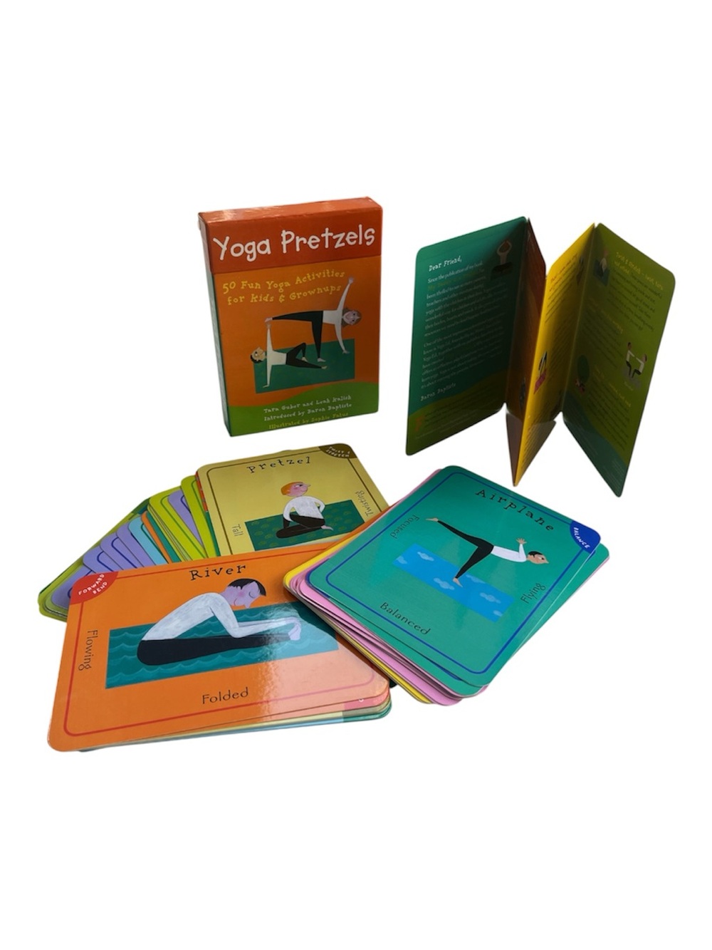 YOGA PRETZELS 50 Fun Yoga Activities for Kids & Grownups Boxed Card Set